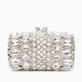 (CS) Reina Rhinestones Crystals Clutch Bag - Silver