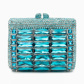 (CS) Victoria Crystals Clutch Bag - Sky Blue