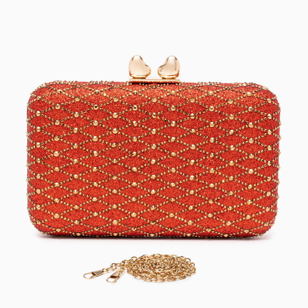 Midnight Lattice Clutch Bag