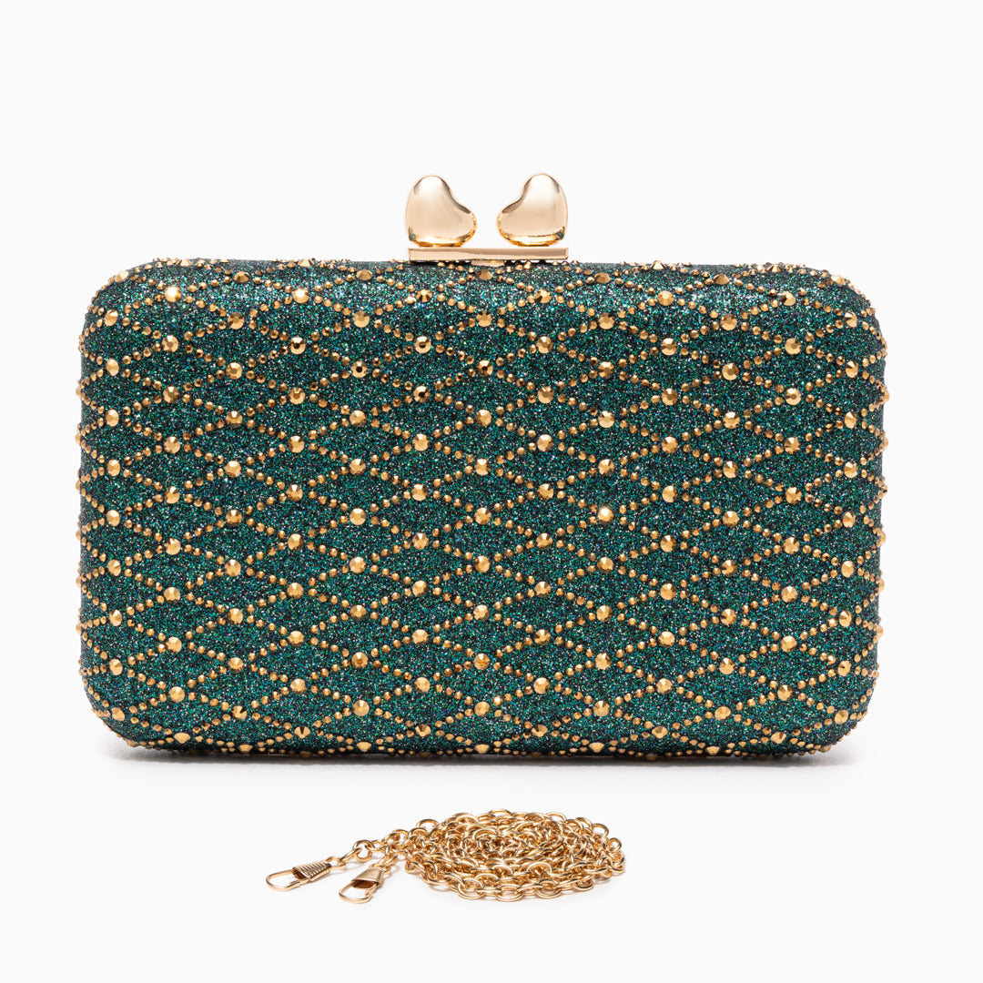 Midnight Lattice Clutch Bag