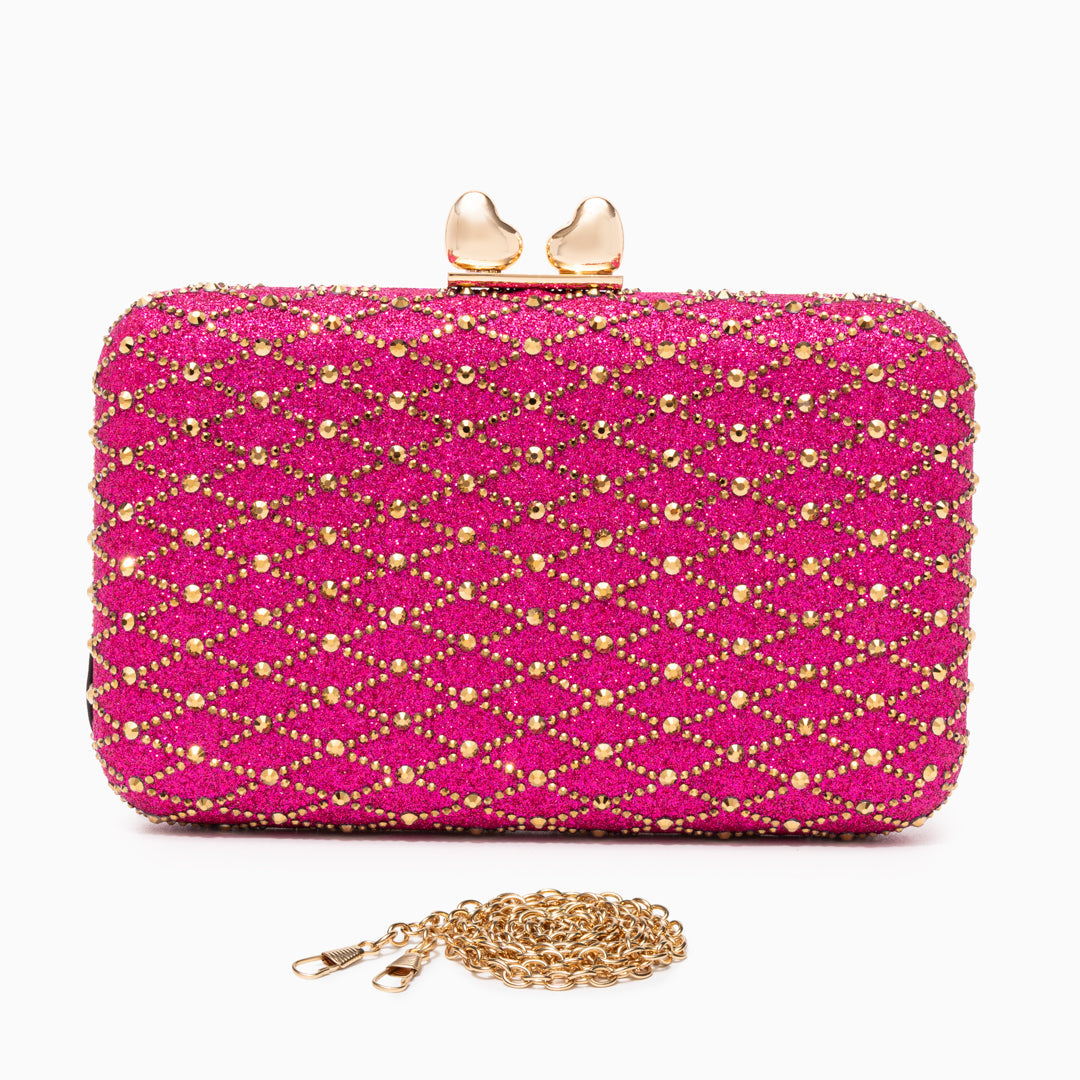 Midnight Lattice Clutch Bag