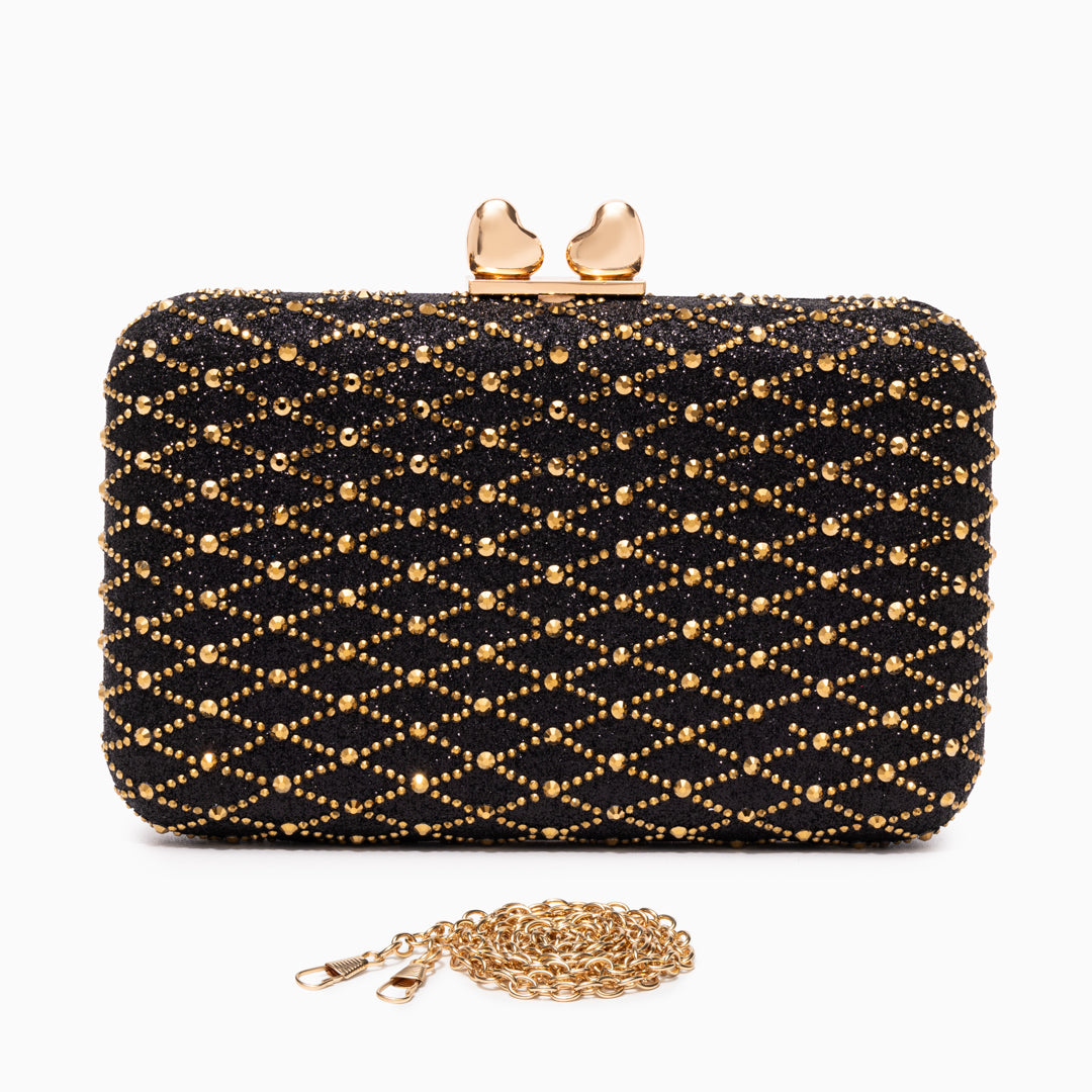 Midnight Lattice Clutch Bag