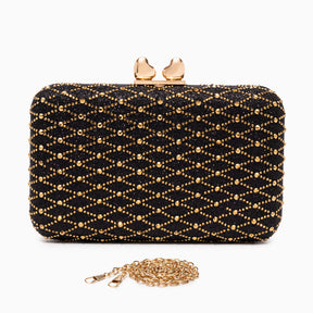 Midnight Lattice Clutch Bag