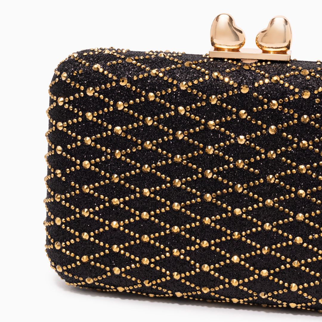 Midnight Lattice Clutch Bag