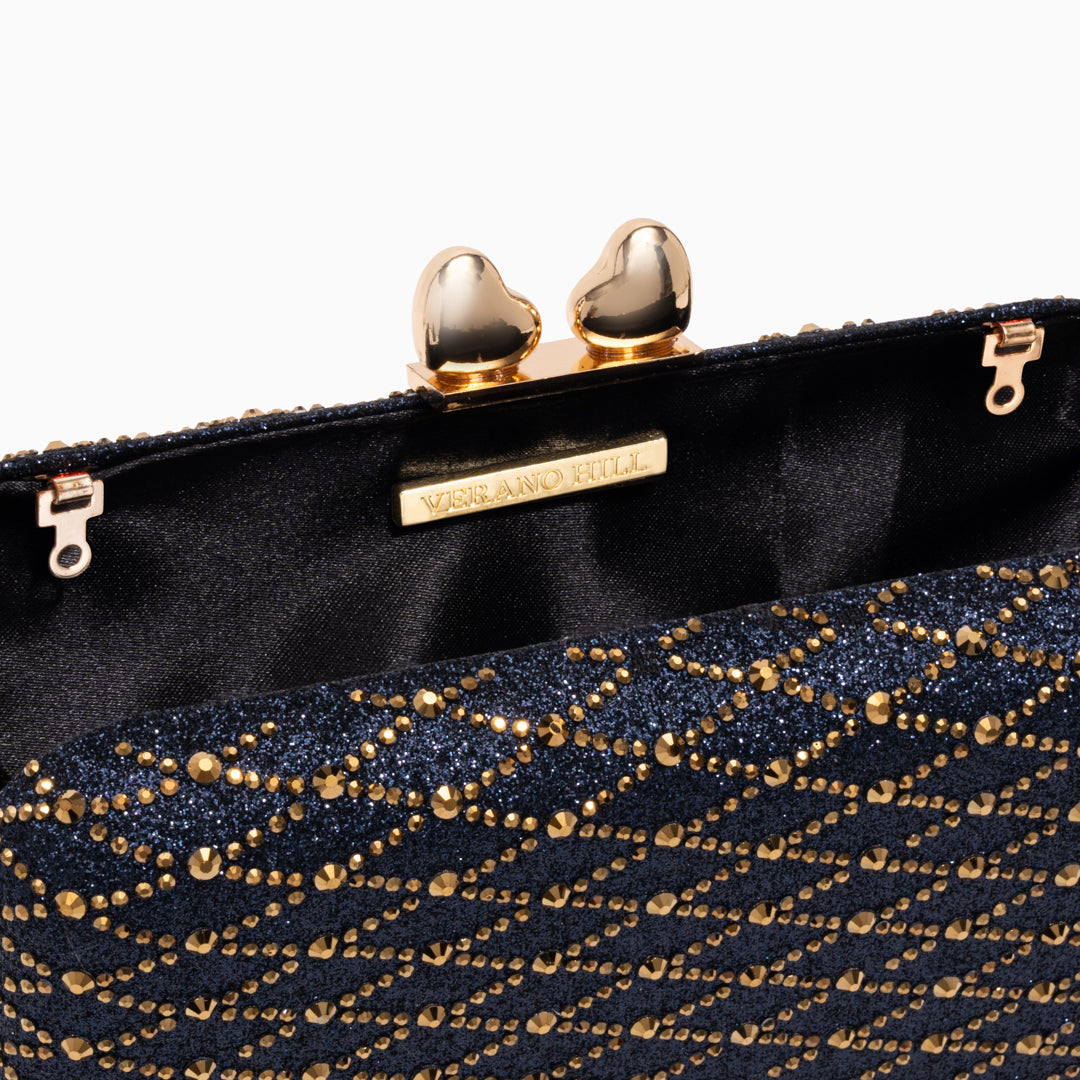 Midnight Lattice Clutch Bag