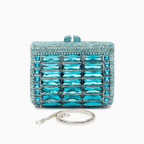 (CS) Victoria Crystals Clutch Bag - Sky Blue