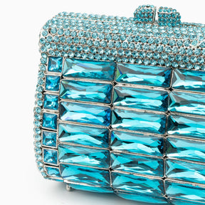 (CS) Victoria Crystals Clutch Bag - Sky Blue