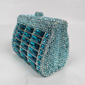 (CS) Victoria Crystals Clutch Bag - Sky Blue
