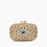 Crystal Evil Eye Clutch Bag - Gold